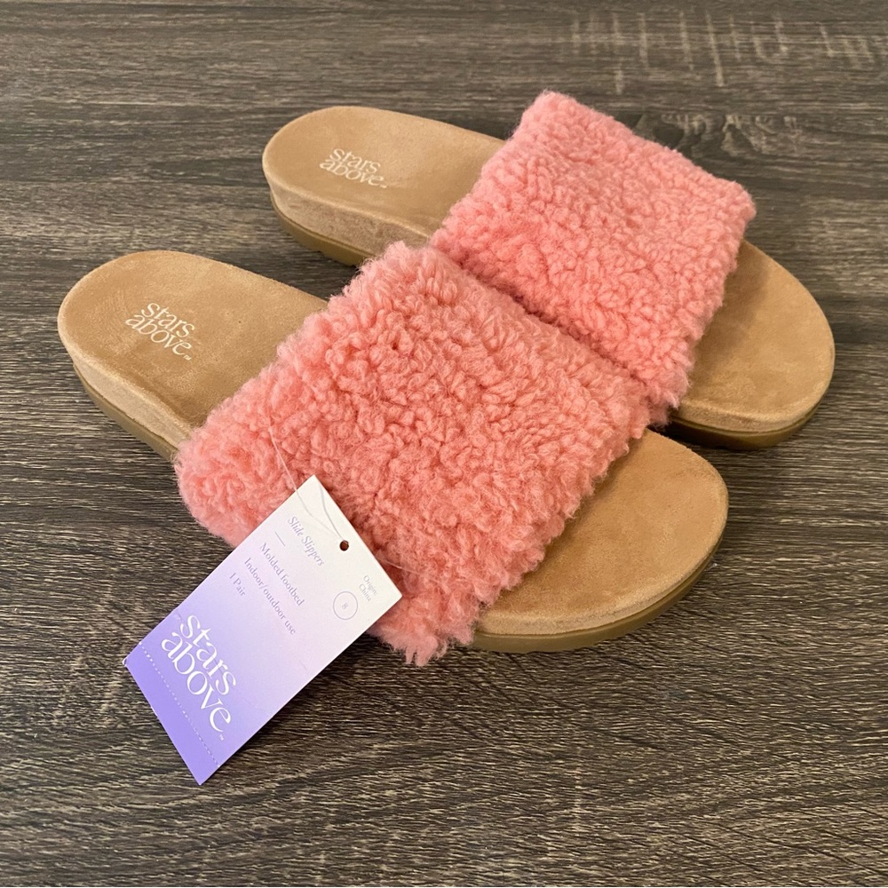 Stars Above fluffy sandals slide slippers
